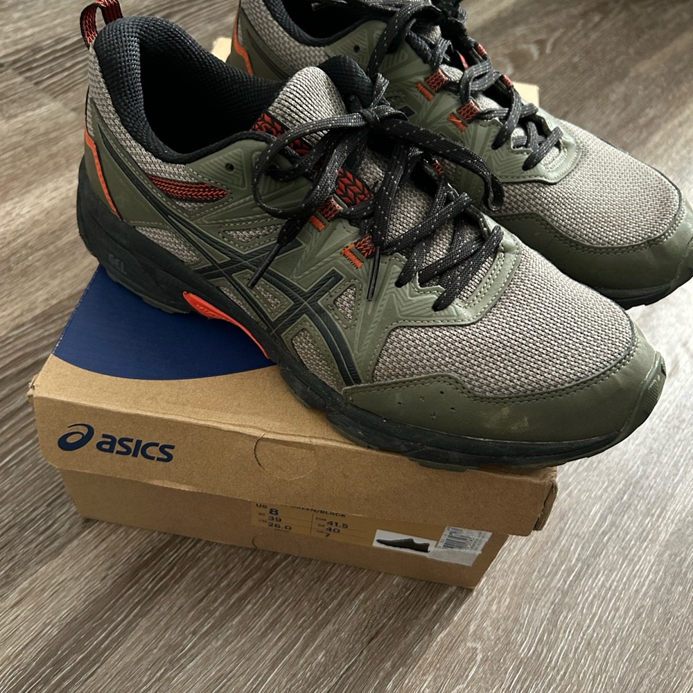 ASICS Men's Olive and Black Athletic Shoes